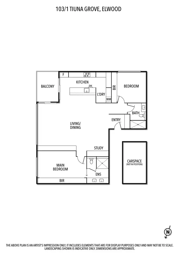 Floorplan of Homely apartment listing, 103/1 Tiuna Grove, Elwood VIC 3184
