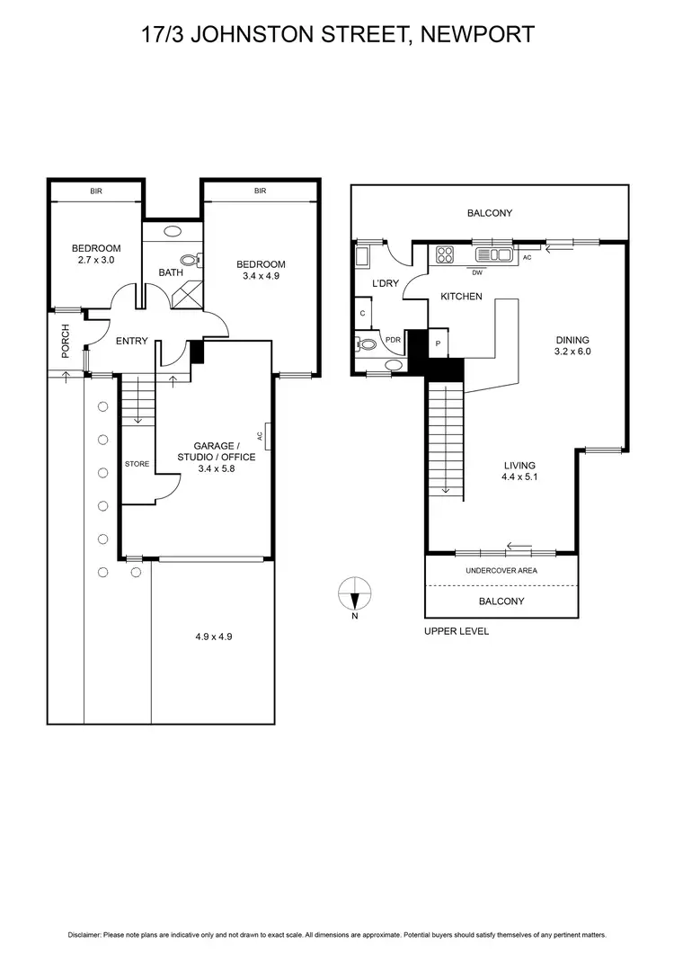Floorplan of Homely townhouse listing, 17/3 Johnston Street, Newport VIC 3015