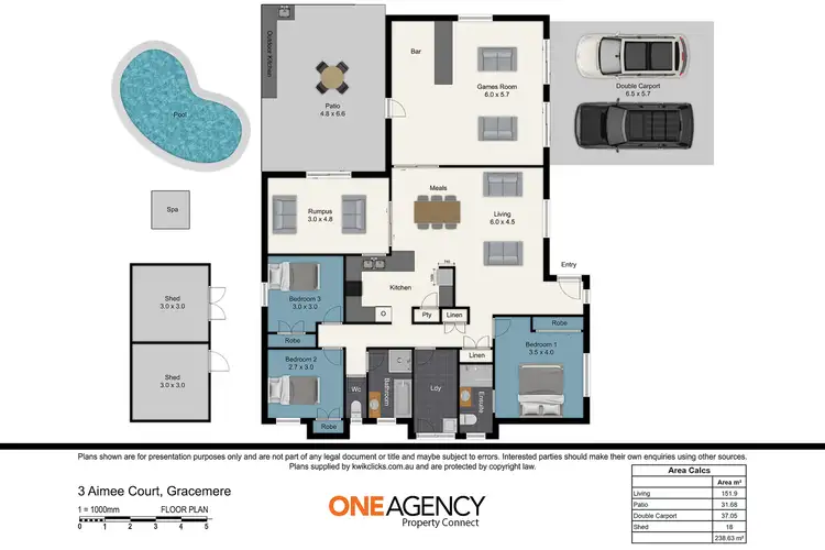 Floorplan of Homely house listing, 3 Aimee Court, Gracemere QLD 4702
