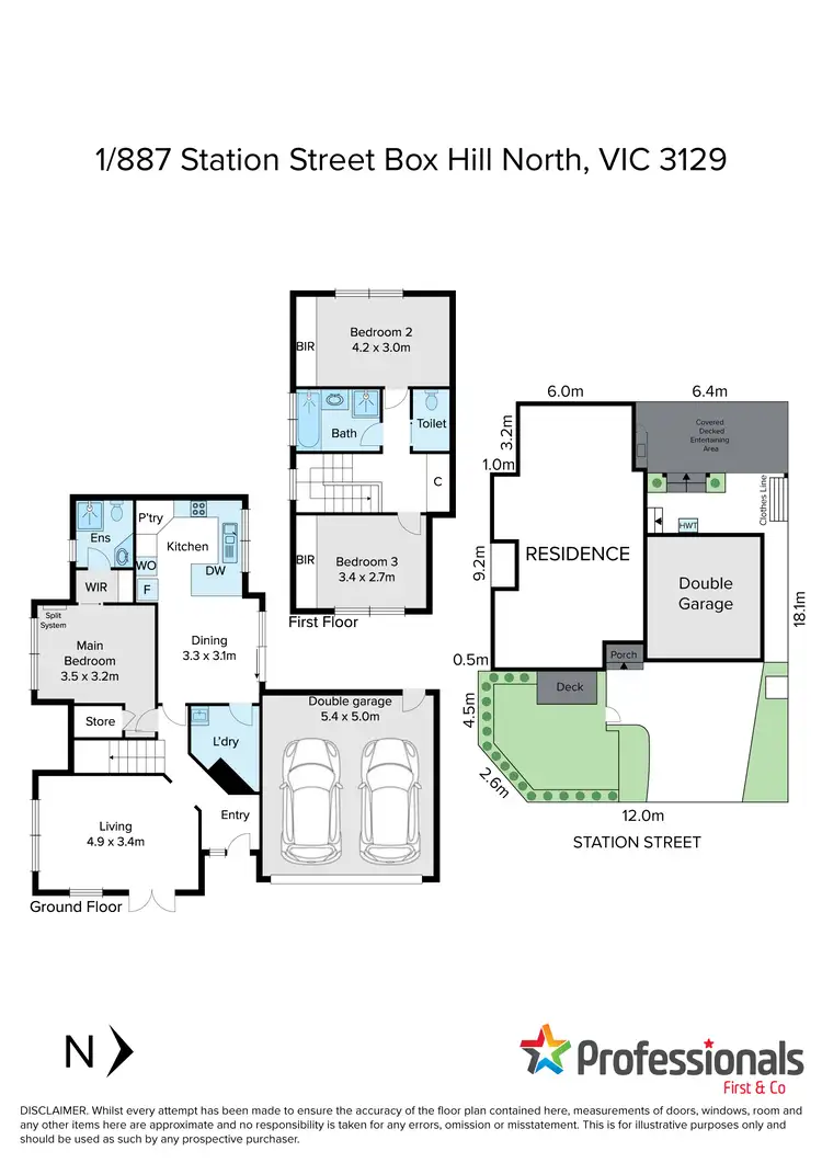 Floorplan of Homely townhouse listing, 1/887 Station Street, Box Hill North VIC 3129