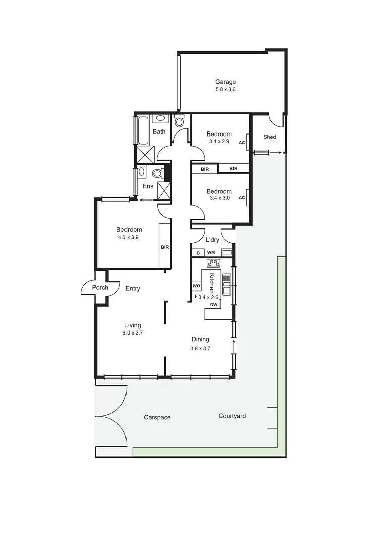 Floorplan of Homely unit listing, 2/258 Koornang Road, Carnegie VIC 3163