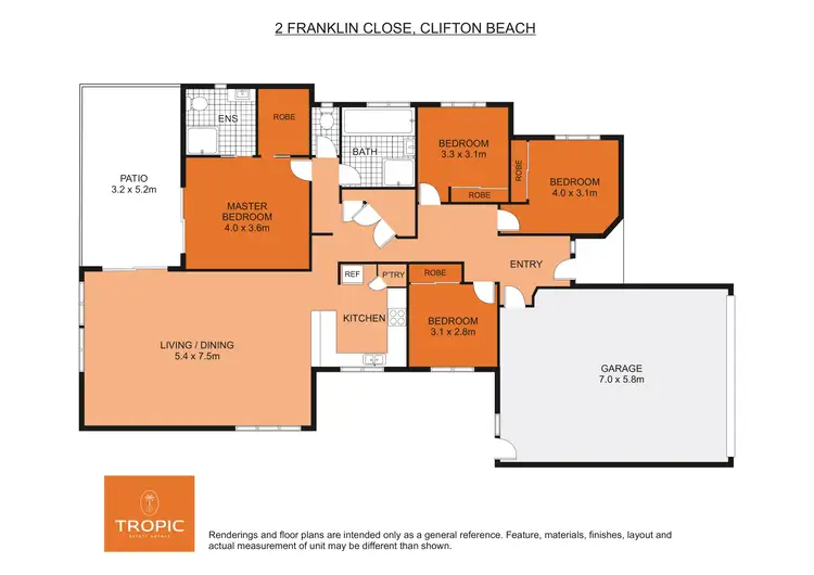 Floorplan of Homely house listing, 2 Franklin Close, Clifton Beach QLD 4879