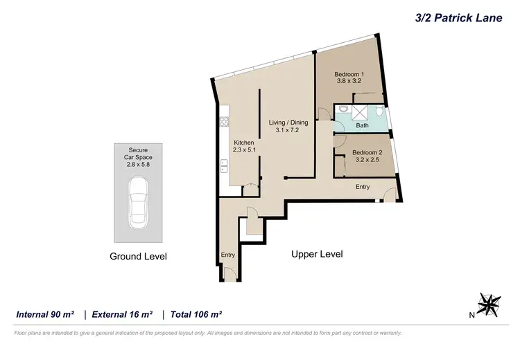 Floorplan of Homely unit listing, 3/2 Patrick Lane, Toowong QLD 4066