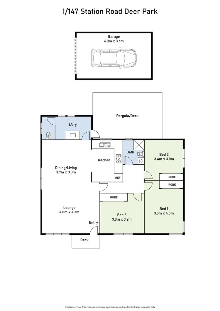 Floorplan of Homely unit listing, 1/147 Station Road, Deer Park VIC 3023