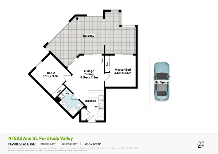 Floorplan of Homely apartment listing, 4/592 Ann Street, Fortitude Valley QLD 4006