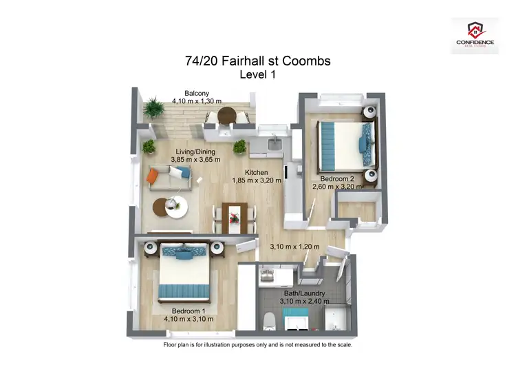 Floorplan of Homely apartment listing, 74/20 Fairhall Street, Coombs ACT 2611