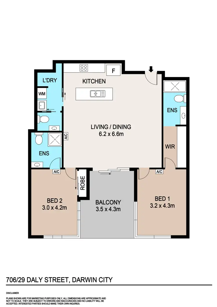 Floorplan of Homely apartment listing, 706/29 Daly Street, Darwin City NT 800