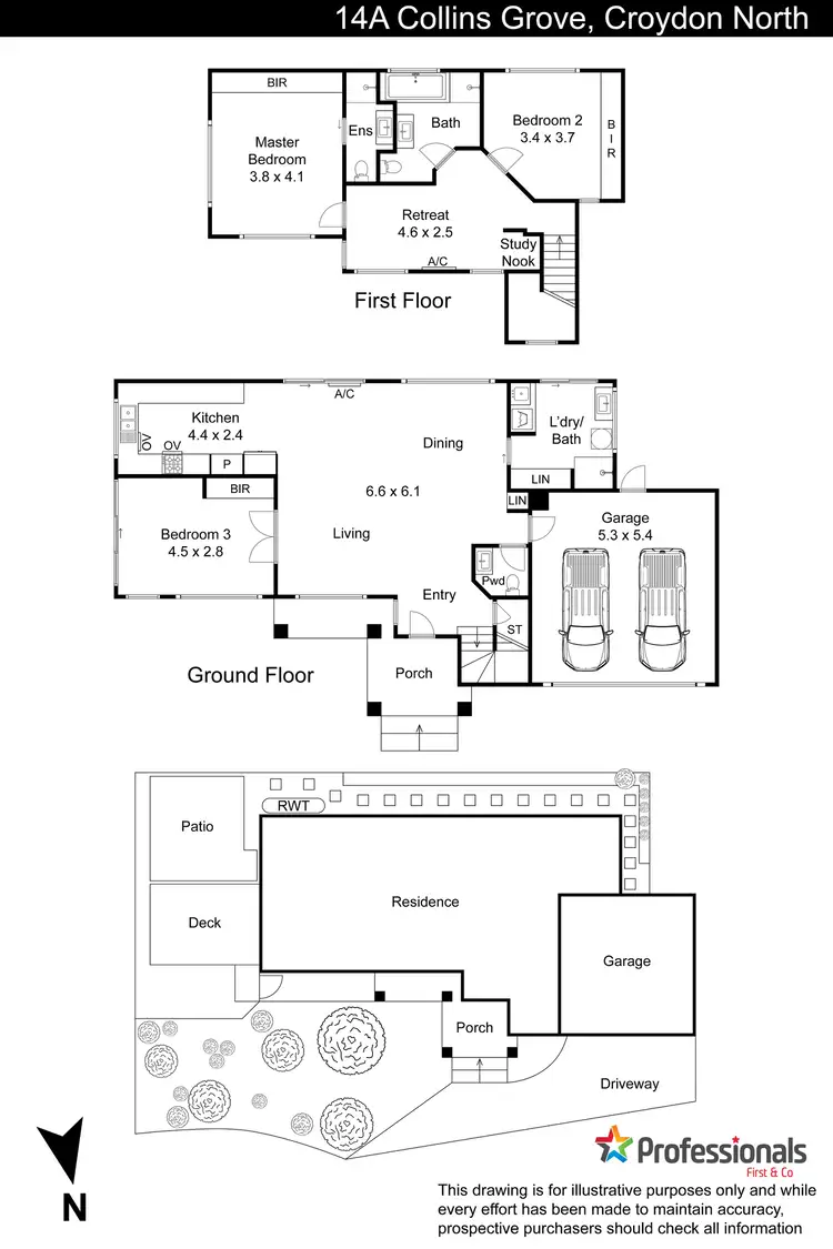 Floorplan of Homely townhouse listing, 14A Collins Grove, Croydon North VIC 3136