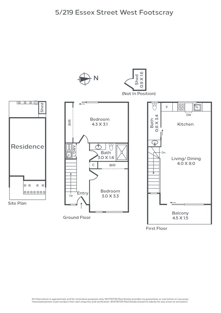 Floorplan of Homely townhouse listing, 5/219 Essex Street, West Footscray VIC 3012