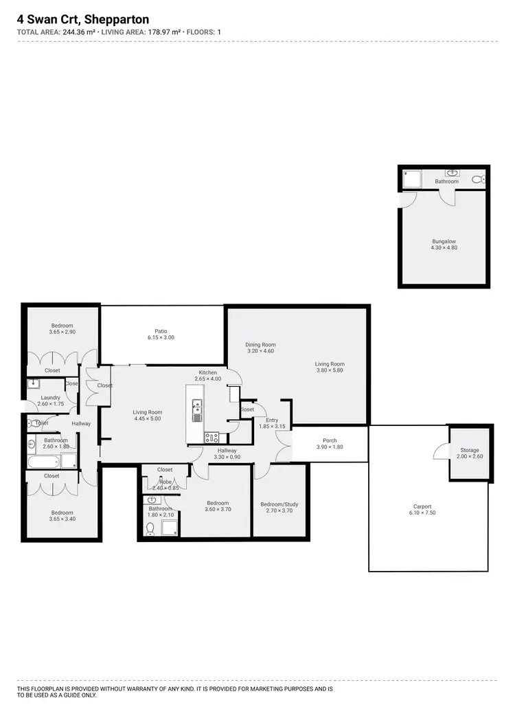 Floorplan of Homely house listing, 4 Swan Court, Shepparton VIC 3630