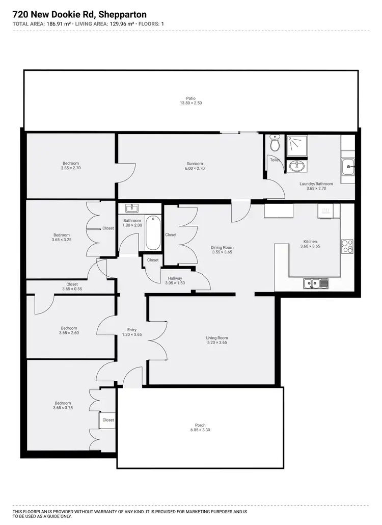 Floorplan of Homely rural property listing, 720 New Dookie Road, Shepparton East VIC 3631
