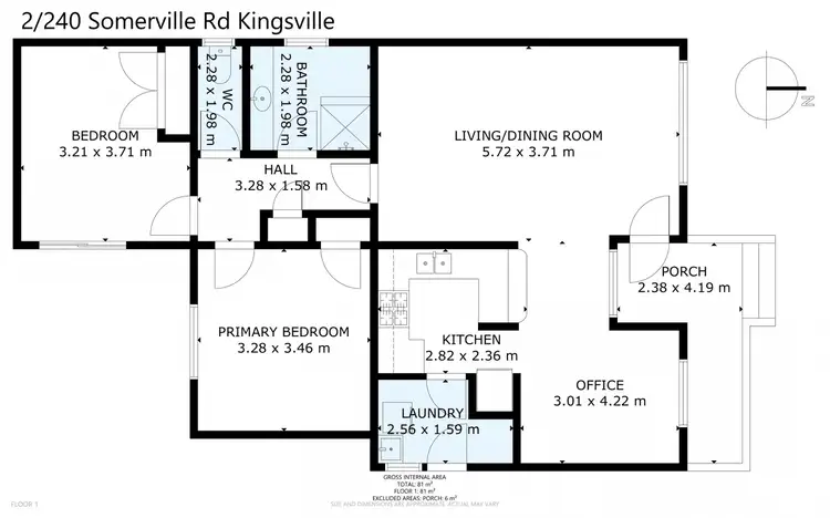 Floorplan of Homely villa listing, 1 & 2/240 Somerville Road, Kingsville VIC 3012