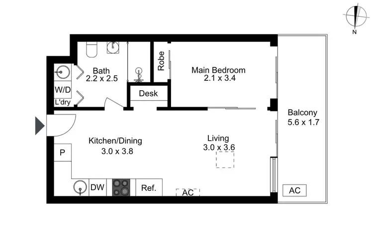 Floorplan of Homely apartment listing, 22/77 Macarthur Avenue, O'connor ACT 2602