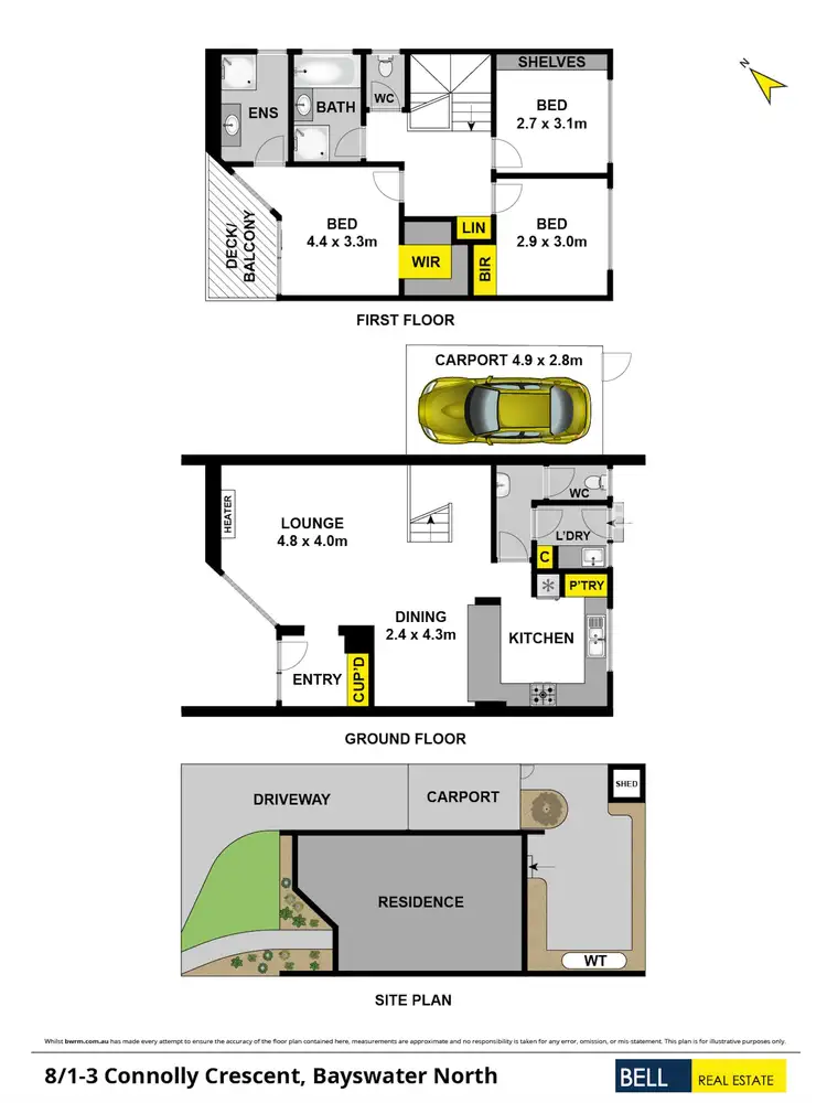 Floorplan of Homely townhouse listing, 8/1-3 Connolly Crescent, Bayswater North VIC 3153