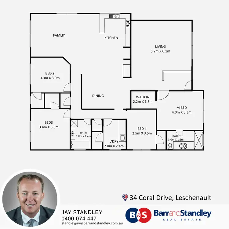 Floorplan of Homely house listing, 34 Coral Drive, Leschenault WA 6233