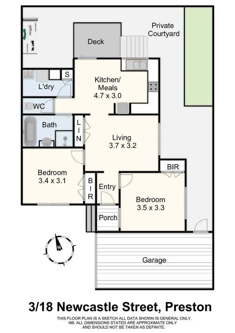 Floorplan of Homely unit listing, 3/18 Newcastle Street, Preston VIC 3072