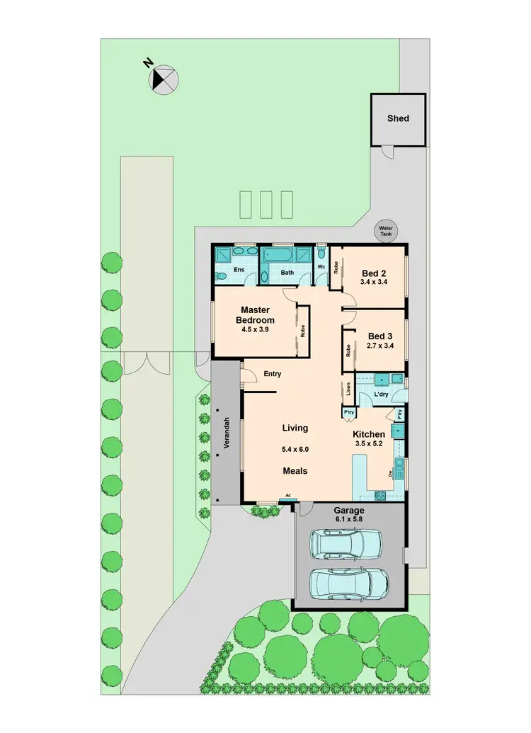 Floorplan of Homely house listing, 5 Parkland Place, Broadford VIC 3658