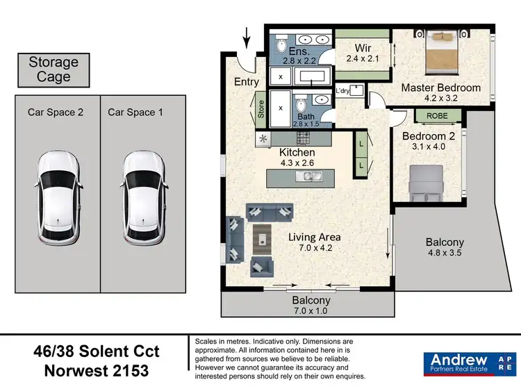 Floorplan of Homely apartment listing, 46/38 Solent Circuit, Norwest NSW 2153