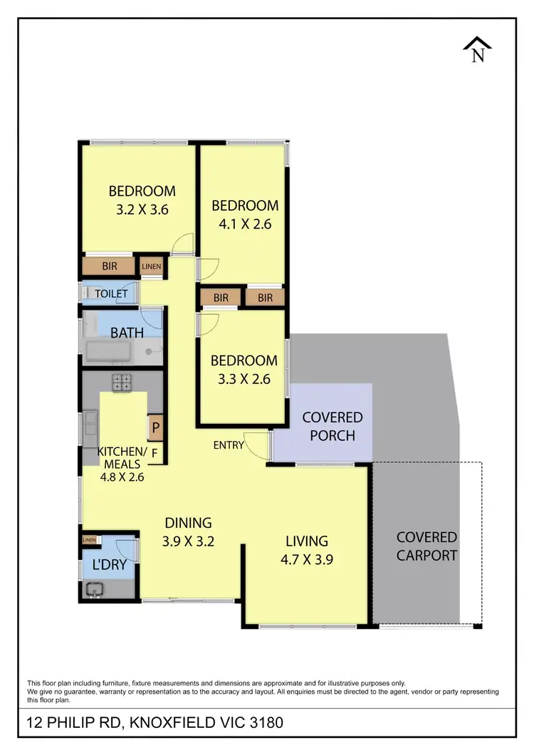 Floorplan of Homely house listing, 12 Philip Road, Knoxfield VIC 3180