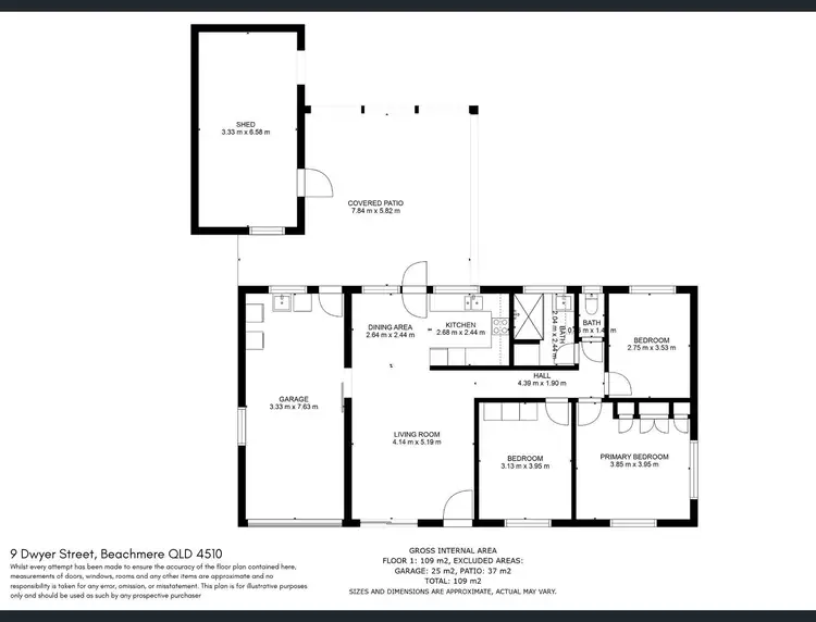 Floorplan of Homely house listing, 9 Dwyer Street, Beachmere QLD 4510
