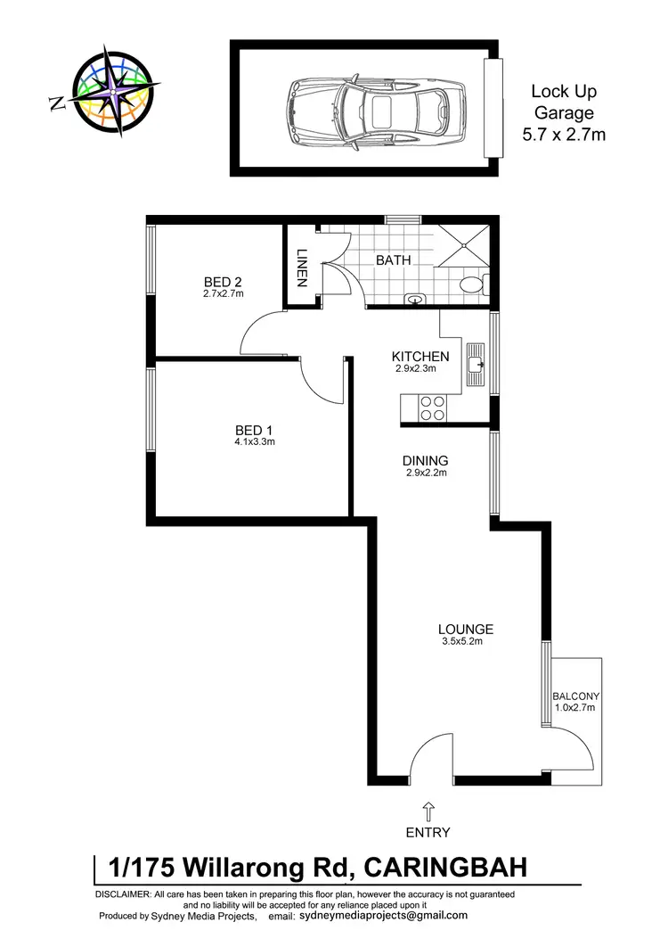 Floorplan of Homely apartment listing, 1/175 Willarong Road, Caringbah NSW 2229