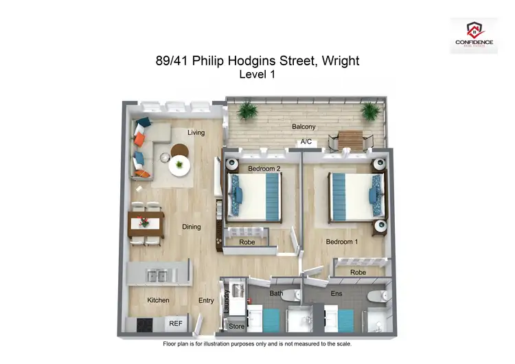 Floorplan of Homely apartment listing, 89/41 Philip Hodgins Street, Wright ACT 2611