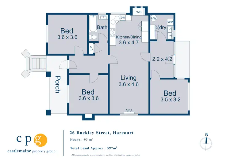 Floorplan of Homely house listing, 26 Buckley Street, Harcourt VIC 3453