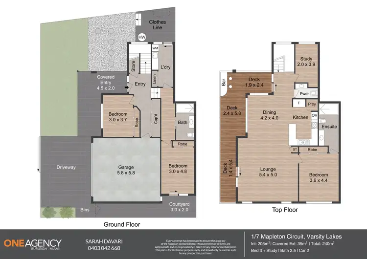 Floorplan of Homely semi-detached listing, 1/7 Mapleton Circuit, Varsity Lakes QLD 4227