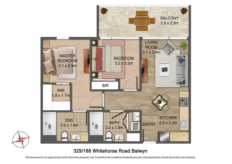 Floorplan of Homely apartment listing, 329/188 Whitehorse Road, Balwyn VIC 3103