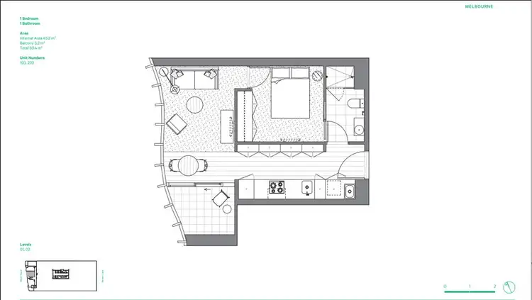 Floorplan of Homely apartment listing, 203/35 Albert Road, Melbourne VIC 3004