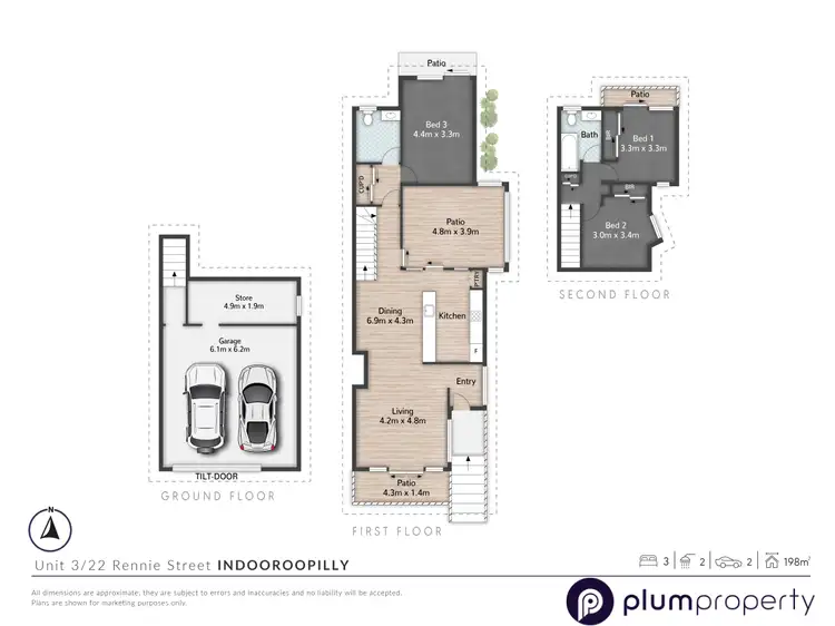 Floorplan of Homely townhouse listing, 3/22 Rennie Street, Indooroopilly QLD 4068