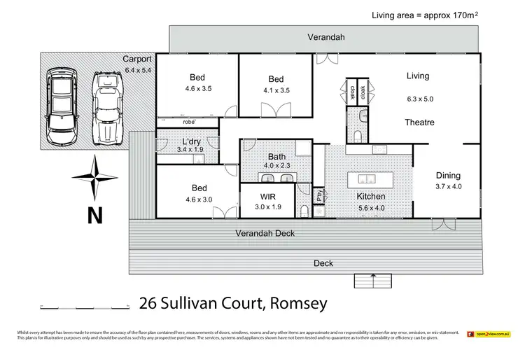 Floorplan of Homely house listing, 26 Sullivan Court, Romsey VIC 3434
