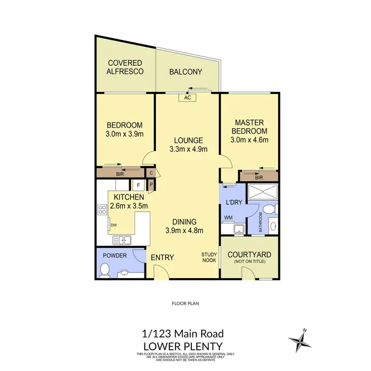 Floorplan of Homely unit listing, 1/123 Main Road, Lower Plenty VIC 3093