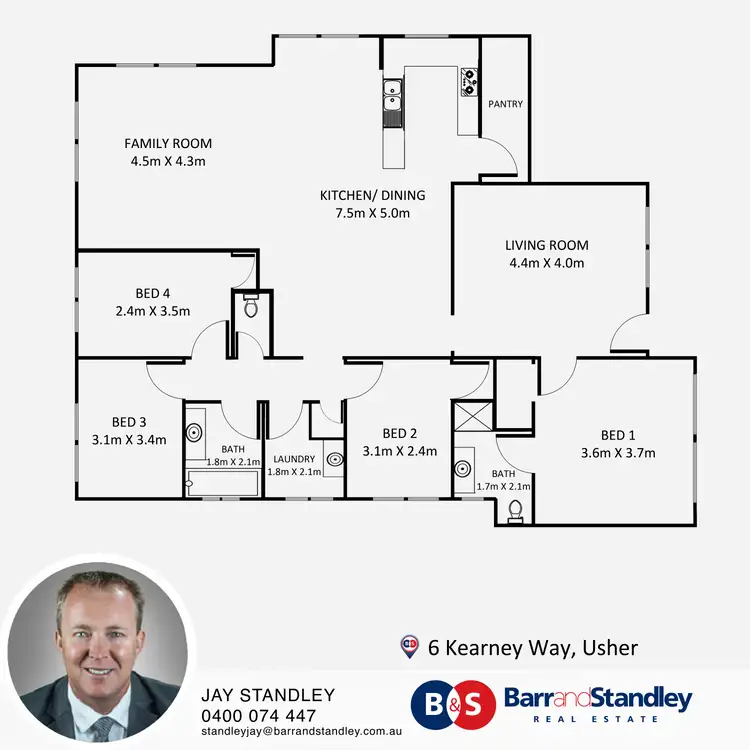 Floorplan of Homely house listing, 6 Kearney Way, Usher WA 6230