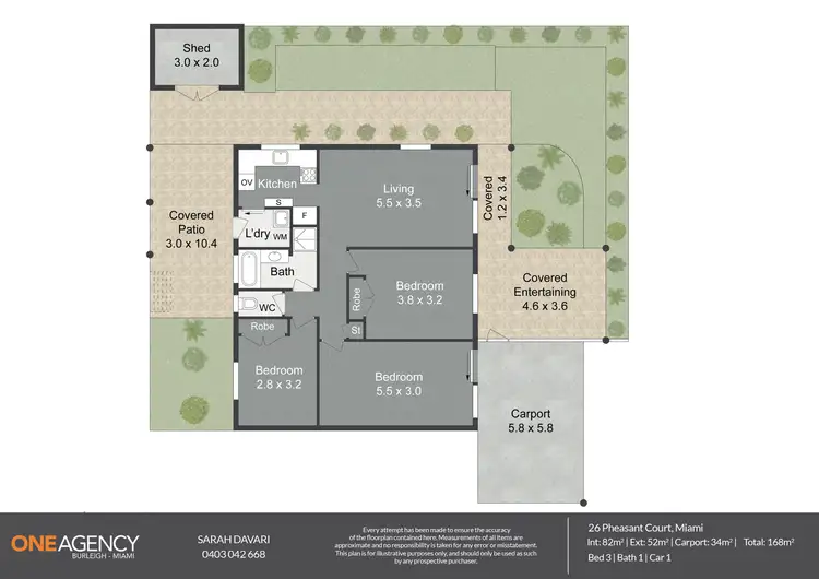 Floorplan of Homely semi-detached listing, 2/6 Pheasant Court, Miami QLD 4220