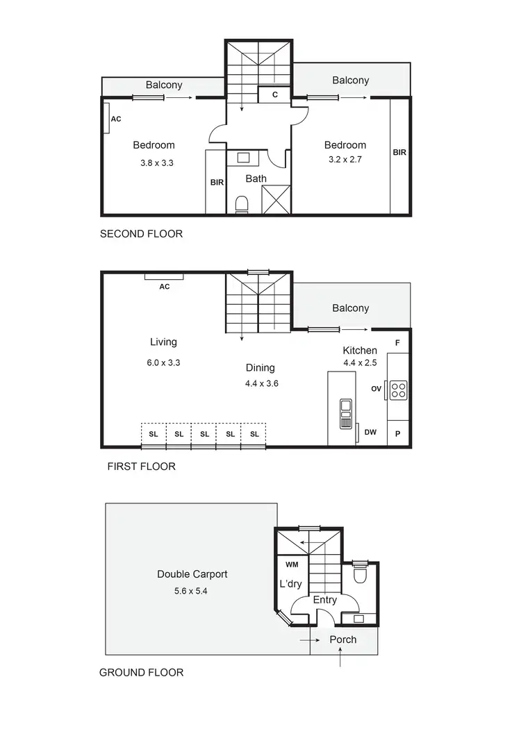 Floorplan of Homely townhouse listing, 2/1261 Glen Huntly Road, Carnegie VIC 3163