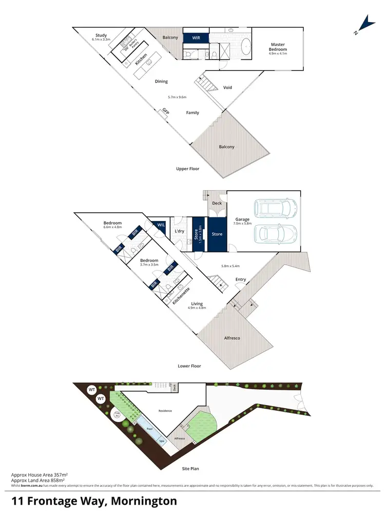 Floorplan of Homely house listing, 11 Frontage Way, Mornington VIC 3931