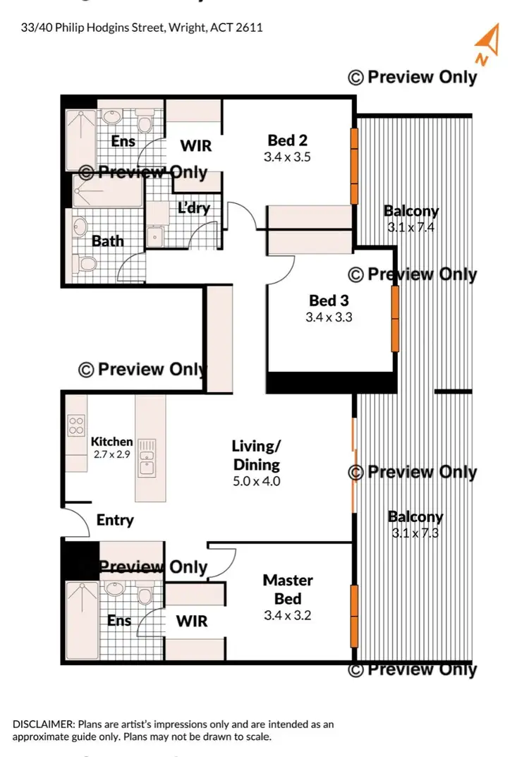 Floorplan of Homely apartment listing, 33/40 Philip Hodgins Street, Wright ACT 2611