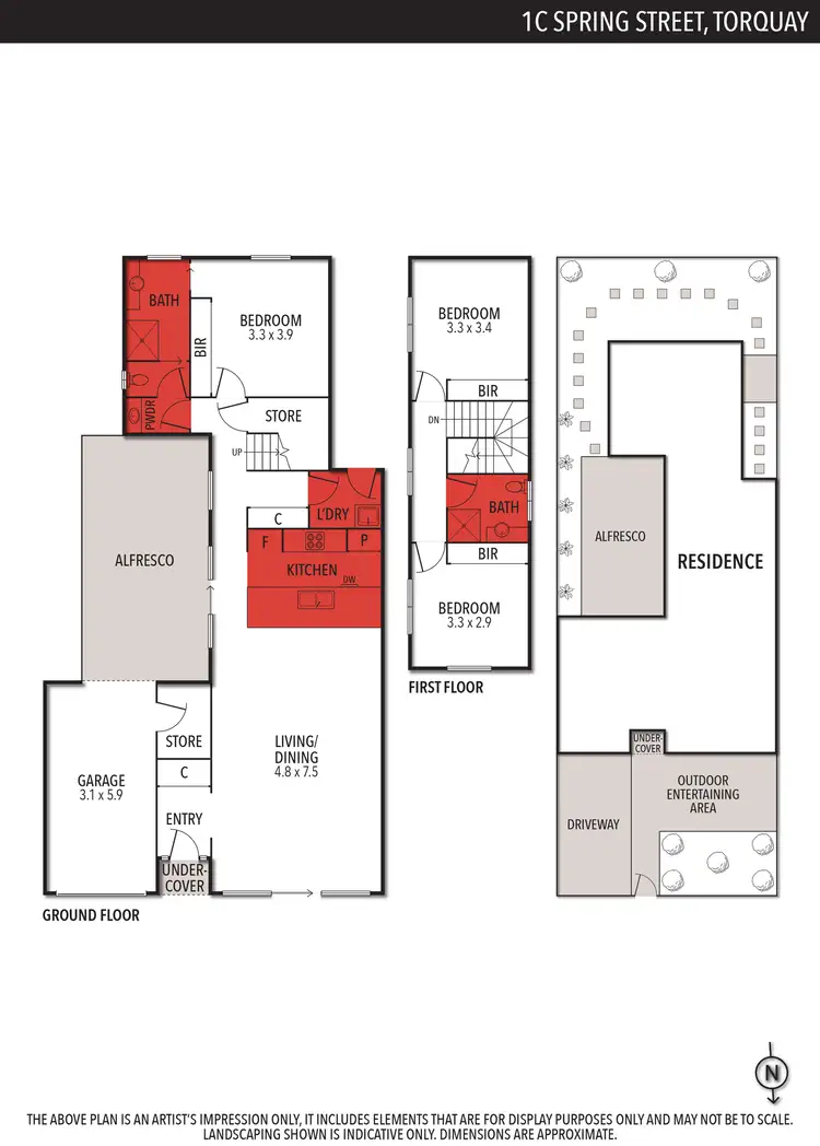 Floorplan of Homely townhouse listing, 1C Spring Street, Torquay VIC 3228