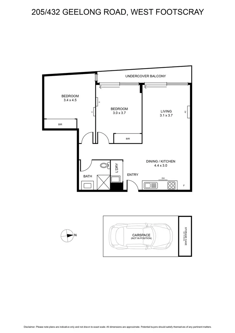 Floorplan of Homely apartment listing, 205/432 Geelong Road, West Footscray VIC 3012