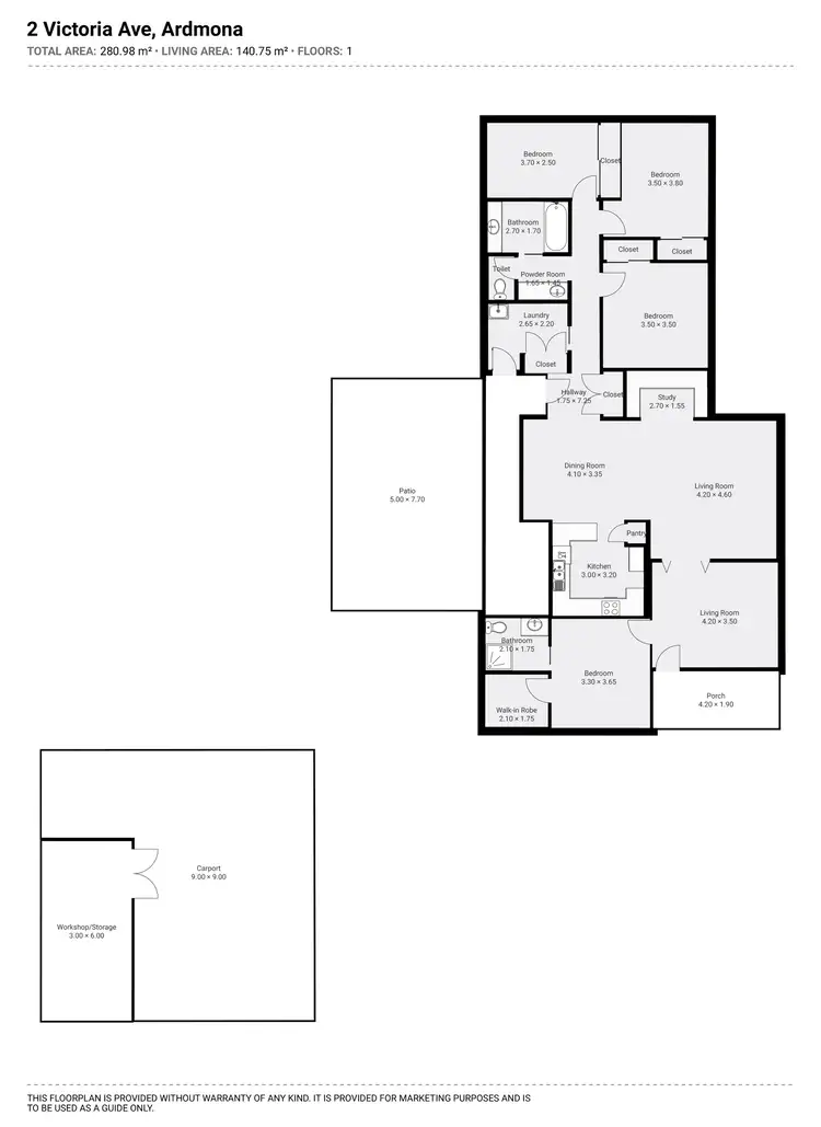 Floorplan of Homely house listing, 2 Victoria Avenue, Ardmona VIC 3629