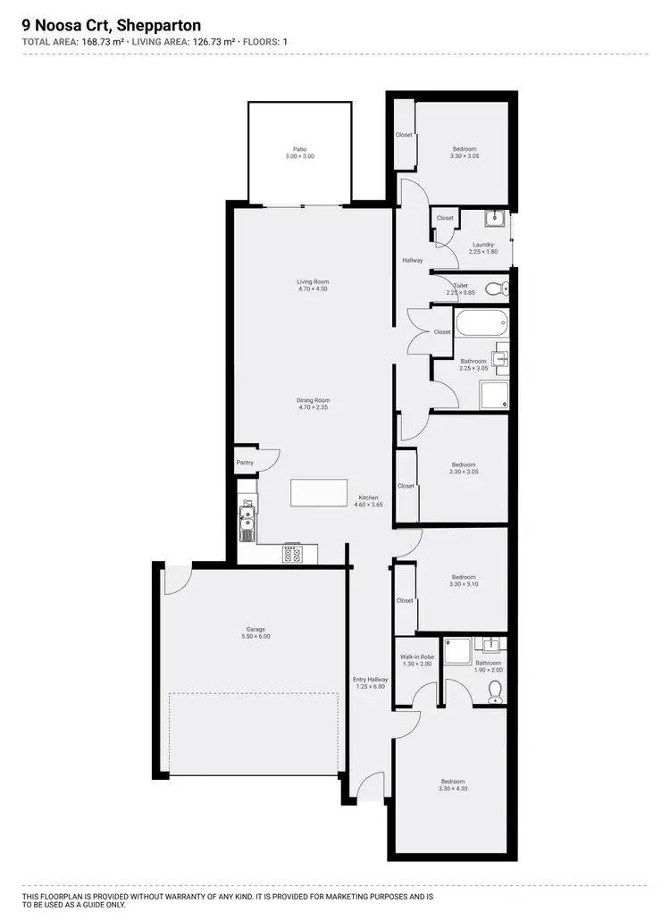 Floorplan of Homely house listing, 9 Noosa Court, Shepparton North VIC 3631