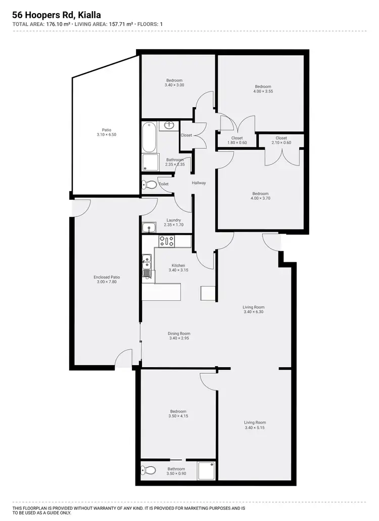 Floorplan of Homely house listing, 56 Hoopers Road, Kialla VIC 3631