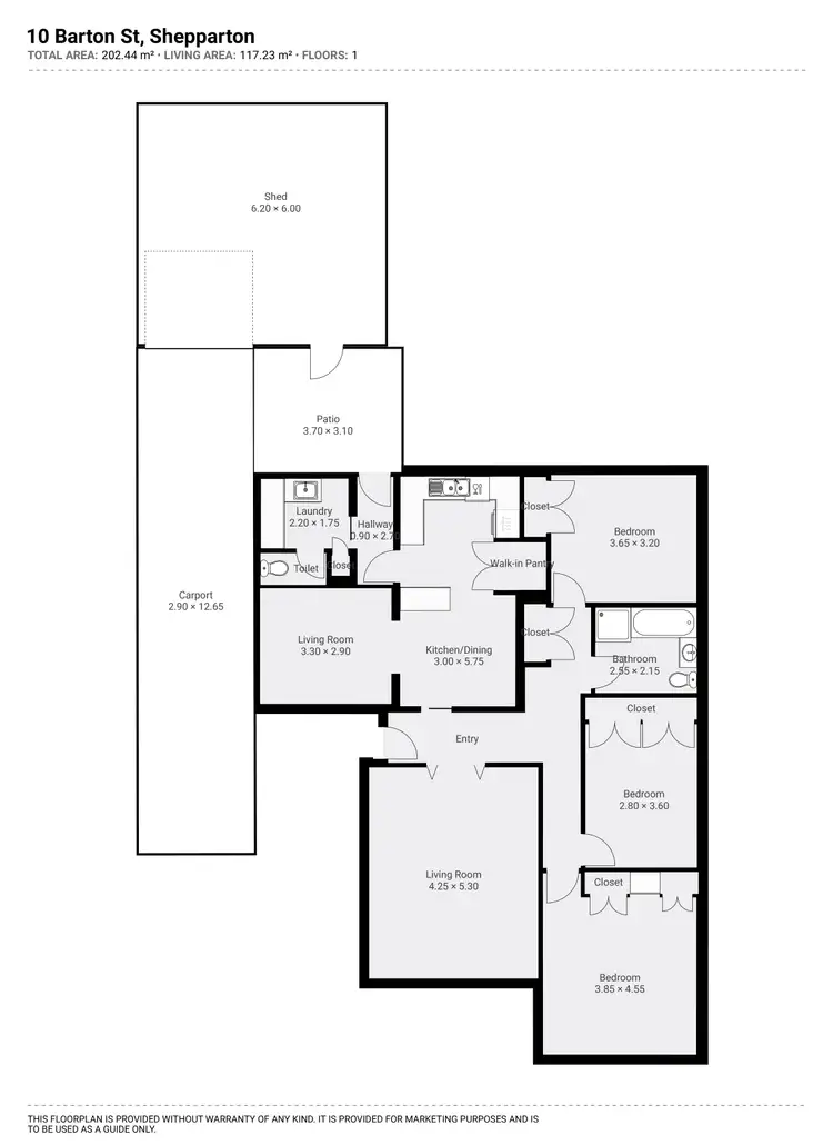 Floorplan of Homely house listing, 10 Barton Street, Shepparton VIC 3630