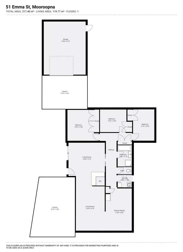 Floorplan of Homely house listing, 51 Emma Street, Mooroopna VIC 3629