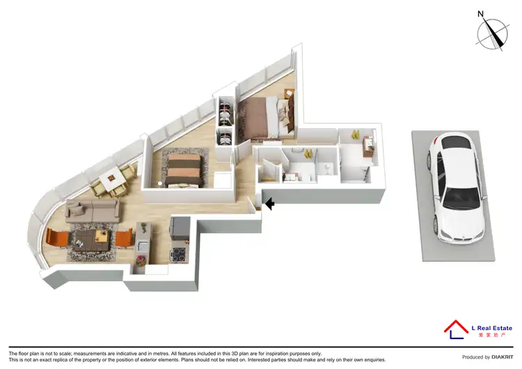Floorplan of Homely apartment listing, 6303/228 La Trobe Street, Melbourne VIC 3000