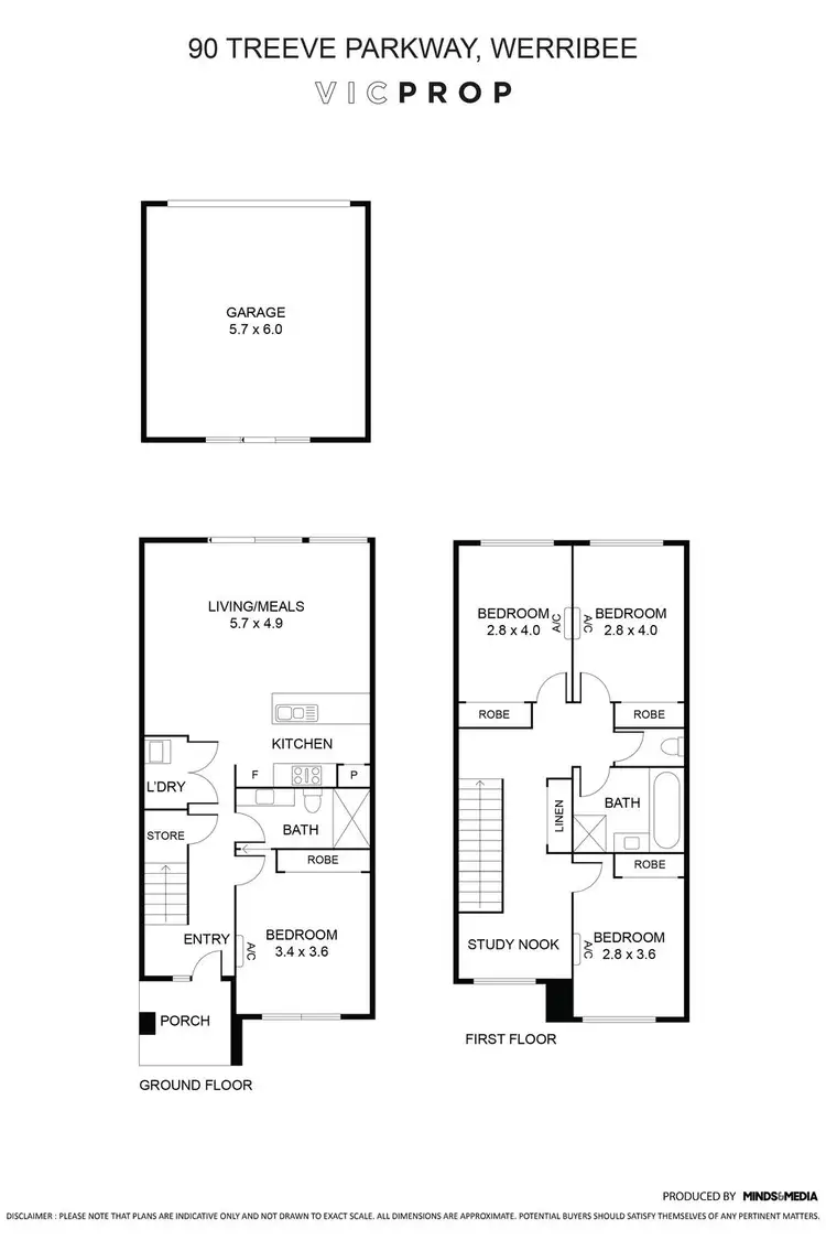 Floorplan of Homely townhouse listing, 90 Treeve Parkway, Werribee VIC 3030