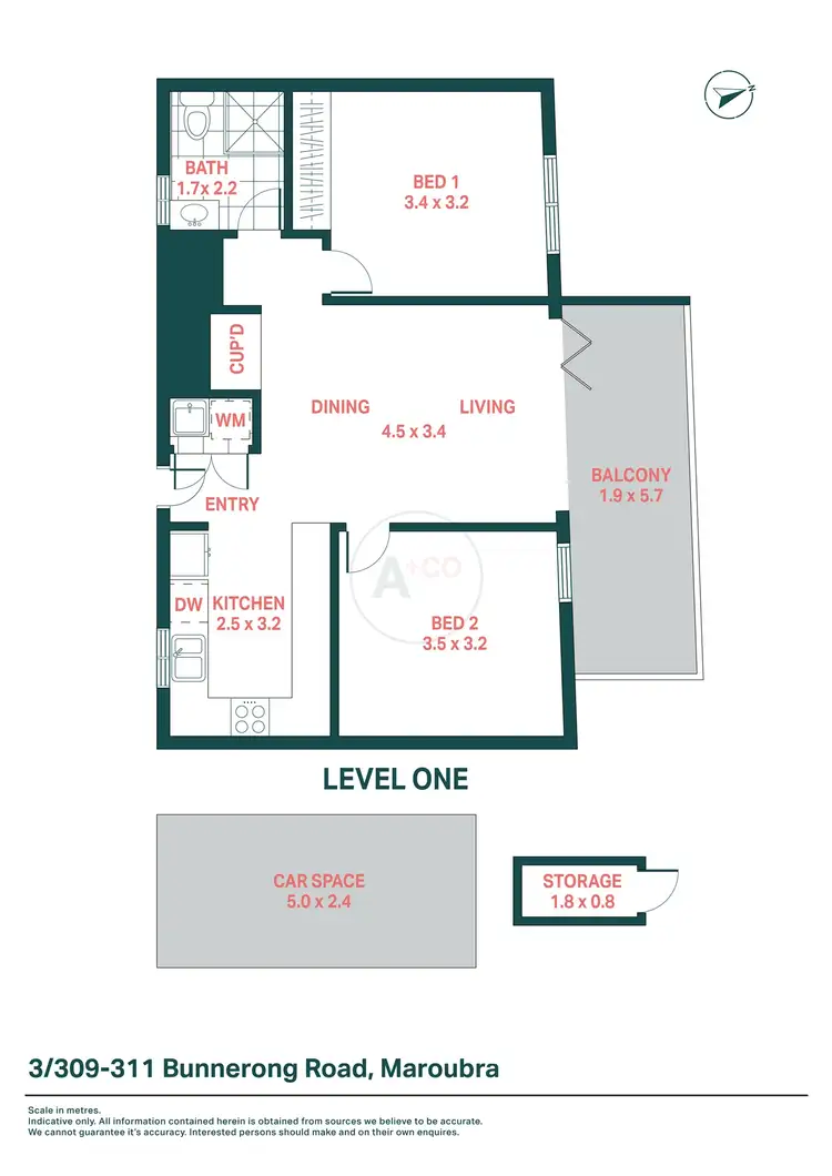 Floorplan of Homely apartment listing, 3/309-311 Bunnerong Road, Maroubra NSW 2035
