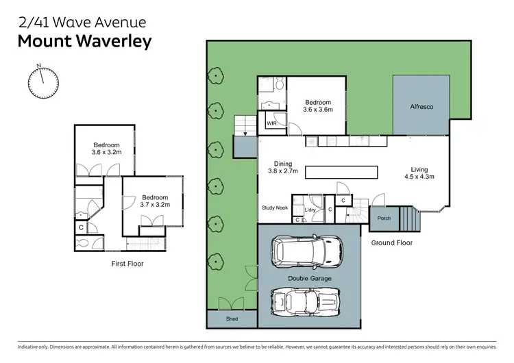Floorplan of Homely townhouse listing, 2/41 Wave Avenue, Mount Waverley VIC 3149