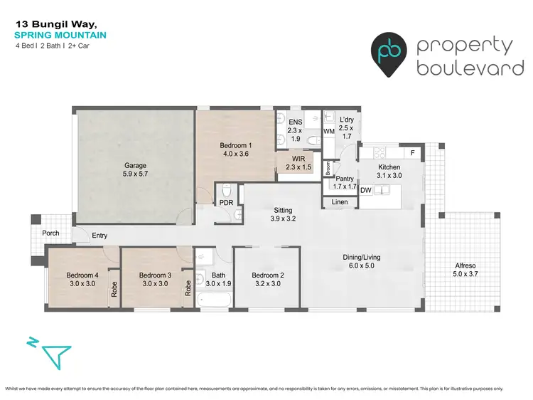 Floorplan of Homely house listing, 13 Bungil Way, Spring Mountain QLD 4300